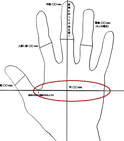 手形用紙 手の甲の測り方について 征矢弓具製作所 公式ブログ